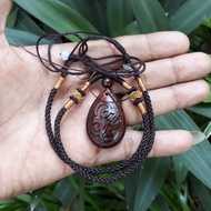 Name letter pendant _wood, horn material