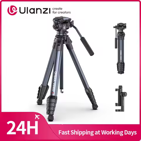 ​Ulanzi OMBRA VIDEO II Travel Tripod for Camera Smartphone Tripod with Panoramic Ball Head for Overh