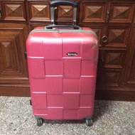 便宜出售 紅色 二手行李箱 旅行箱 25寸 四輪旅行箱 大型行李箱 登機箱 手提箱 拉鍊 拉桿箱