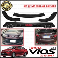 Toyota Vios 2013-2017 SUPERMAN Set of Front Lip Chin and Rear Bumper Lip Diffuser