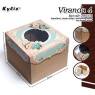 4 PCS VIRANDA CAKE BOX HAMPERS CAKE BOX 22 cm x 22 cm