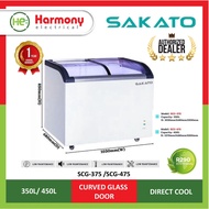 SAKATO SCG-475 Curved Glass Door Freezer Showcase 450L (Commercial Chiller / Fresh Market/ Mini Mark