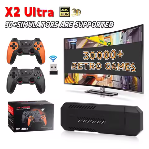 X2 Ultra 4K HD Handheld Video Game Console 2.4G Wireless Controller Plug & Play Game Stick Retro Vid