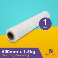 (500MM x 1.5kg) Evio Asia Stretch Film Pallet Wrap (core 300g + 1.2kg)
