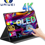 Mian Waiwei สวิตช์หน้าจอสัมผัส OLED 4K UHD จอภาพแบบพกพา3840x216 0หน้าจอเกมสำหรับ Xbox สวิตช์ PS5 Mac