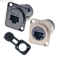 [twiligh]2 Pieces For RJ45 DType Cat6 Female To Female Through Socket For Panel Mount Use