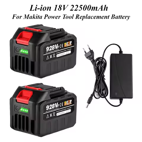 18V 20V Rechargeable 928vf 22500mAh Large Capacity Lithium Ion Battery With Plug For Makita Power To