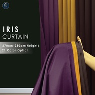 Iris Mix Premium Semi Blackout Curtain / Made / Soft-touch / Home Decor Hook Eyelet (270cm-280cm)