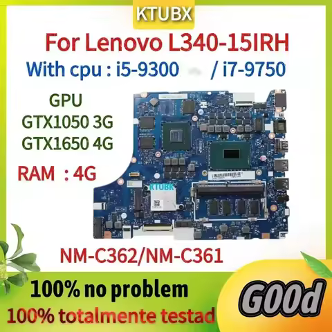 NM-C361 NM-C362 for Lenovo L340-15IRH L340-17IRH Laptop Motherboard.with CPU I5-9300 GPU GTX1050 GTX