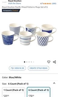 Royal Doulton 水杯6隻裝