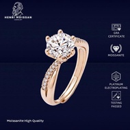 OS5-MR21-CG Women's Moissanite Ring Henri Moissan Star 18k Gold Plated Gemstone Original GRA Certifi