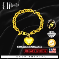 20MM Hollow Large Heart Bracelet – 6mm O-Shaped Beads, Easy to Fade, 6mm Wide, Adjustable Length 15-