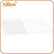 TUREM 1/5Pcs Tissue Culture Plate, 96 Well Flat Bottom Experiment Instrument Tools, with Lid  Plasti