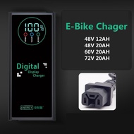 Yadea plug 48V 12AH / 48V 20AH /  60V 20AH / 72V 20AH Digital Display E Bike Ebike Battery Charger E