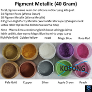 Metallic Powder 40 Gr - Pearlscent Pigment Mica Powder Bubuk - Pewarna Resin Bubuk - Cat Resin Pigme