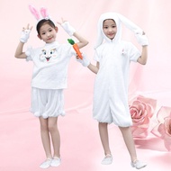 One Children's Bunny Animal Costume Performance Costume Kindergarten Little White Rabbit Dance Perfo