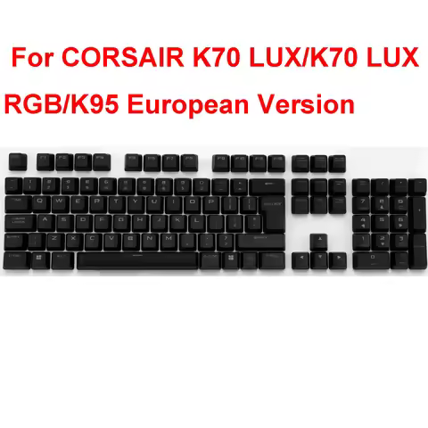 New Original Key Caps ABS Keycaps for CORSAIR K70 LUX/K70 LUX RGB/K95 Mechanical Keyboard Black Euro
