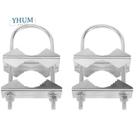 Double Antenna Mast Clamp V-Jaw Bracket U Bolts Pipe Mounting Hardware 2 Sets for  WiFi Antenna, TV Antenna
