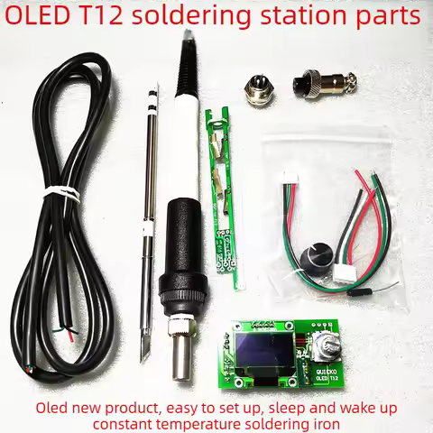 For Hakk T12-STC Digital OLED Controller Soldering Table 0.96 Inches Kit 907/P9/9501/M8 Metal Handle