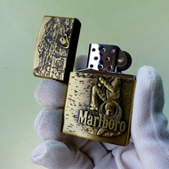 Bật Lửa Zippo Gas Đá Marl.Boro Màu Vàng Bạc ( Xài Gas ) Hộp Quẹt Gas Đá