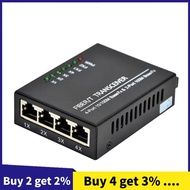 10/100M 2 Fiber Ports 4 RJ45 Port Fiber Media Converter 1310nm/1550nm Single Mode Simplex 20km SC