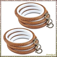 [S D K G] 6Pcs Embroidery Hoops 3.93 Inch Round with Metal Ring Imitated Wood Embroidery Circle Embr