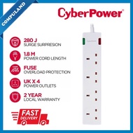 CyberPower B0418SA0-UK 4-Outlet Surge Protector | 4 Way Extension | 1.8m Cable Length | FAST SHIPPIN