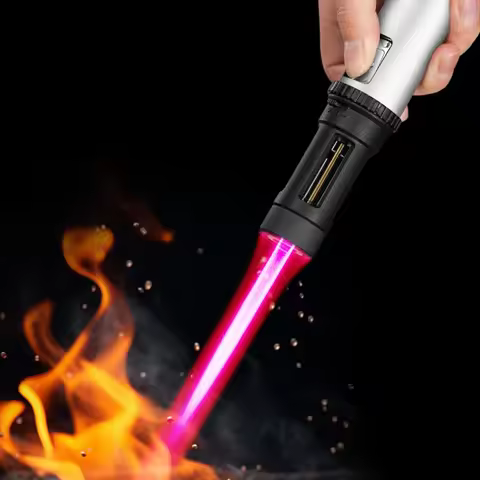 Large Firepower Direct Airbrush Gun Windproof Circulation Inflatable Lighter Blue Flame Red Flame Pe