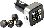 Wireless Tire Pressure Monitoring System, Universal TPMS with Full-Color Real-Time Display, 5 Alarm 