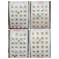 MATA RSd575. 12 pairs of xuping stud earrings gold platedWanita with zircon eyes