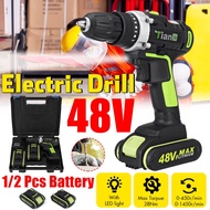 48V 50-60Hz Electric Drill Hammer Rechargeable Cordless Drill Woodworking 1/2 Battery