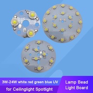 2pcs High Brightness LED 3W - 18W White Red Blue Green Pink Lamp Bead Light Board Bulb Round Light Source