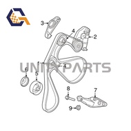 5pcs Belt Tensioner Idler Pulley Kit for Land Rover Range Rover Evoque discovery sport L538 L550 LR0