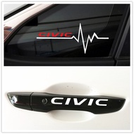 Car Stickers Honda Civic Reflective Decoration For Door Handle Quarter Window Rearview Mirrors