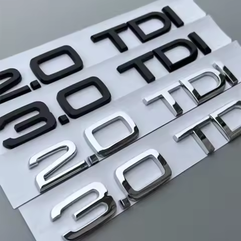 Car 3D ABS 2.0 3.0 TDI Trunk Letters Logo Displacement Decals Badge Emblem Sticker For Audi Q2 Q3 Q5