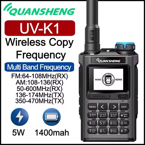 Quansheng UV-K1 Mini Walkie Talkie Dual Band VHF UHF Transceiver Wireless Copy Frequency AM FM NOAA 