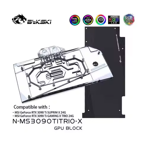 Bykski GPU Block For MSI 3090TI SUPRIM / GAMING X TRIO 24G , Video Card Water Cooler For PC Water Co