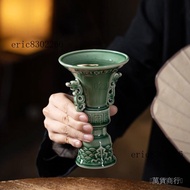 Can Invoicing Free Shipping✨Celadon Ancient Wine Bottle Ornaments Chinese Ceramic Wine Glass Retro D