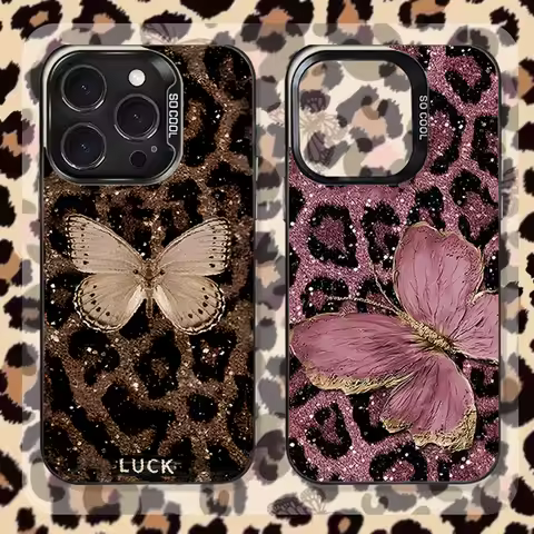 Fashion Butterfly Leopard Case for Xiaomi Redmi 15 15C 14C 13 13X 13C 12 12C 10 10A 10C A5 A4 A3 Tur
