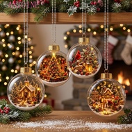 ANTOINE Glowing Christmas Ball Ornament, Vintage Winter LED Warm Lights Transparent Snow Scene Baubl
