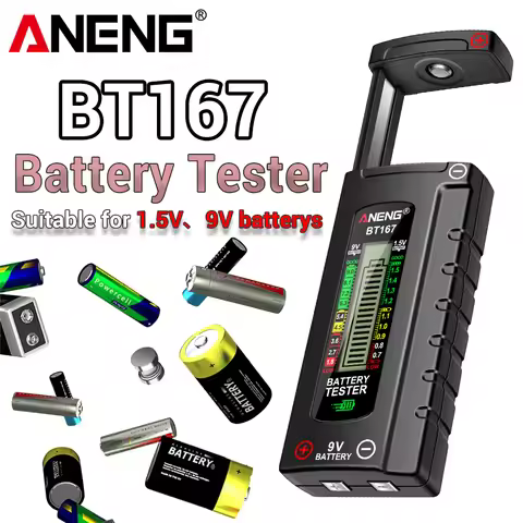 ANENG BT167 Battery Detector LCD Display C AA AAA D 9V 1.5V Universal Button Cell Tester Volt Test C
