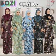 Kurung Printed CELYNDA | Premium Moss Crepe Ironless | Kain A Shape