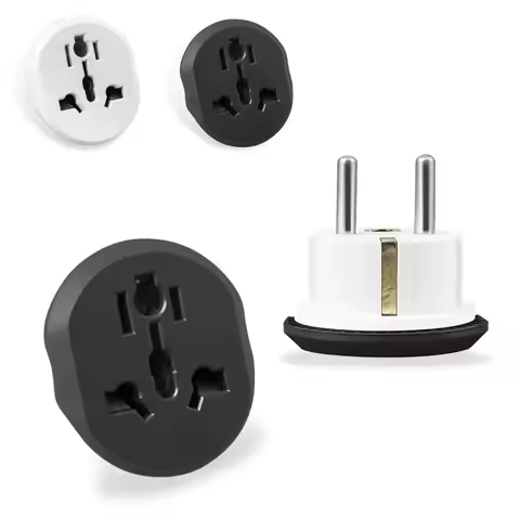 4.8mm EU Plug Adapter 16A 250V Travel Wall Adapter Converter 2 Round Socket Universal AU US UK CN To