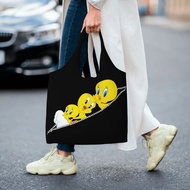 【NEW】 Tweety Bird Canvas Tote Bag Women Student Korean Shoulder Bag Simple Versatile Large Capacity 