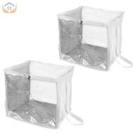 2Pcs Cube Storage Bins with Handle Clear Toy Storage Bins Large Capacity Storage Cube Tote for Block