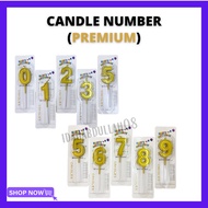 Lilin Nombor 0 1 2 3 4 5 6 7 8 9 Birthday Decoration Party Anniversary Candle Gold Number Topper Bir