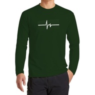 Men's T-shirt with heartbeat motif Long sleeve Oblong, Distro T-shirt Cool Men's Distro Clothes / Co