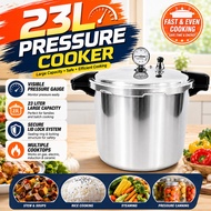 23L Pressure Cooker 32cm Pressure Canning Heavy Cast Polished Aluminum Alloy Body Household