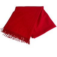 【二手】愛馬仕流蘇絲巾，RED