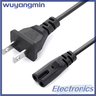 wuyangmin EU Power Cable 2pin IEC320 C7 US Power Extension Cord For Dell Laptop Charger Canon Epson 
